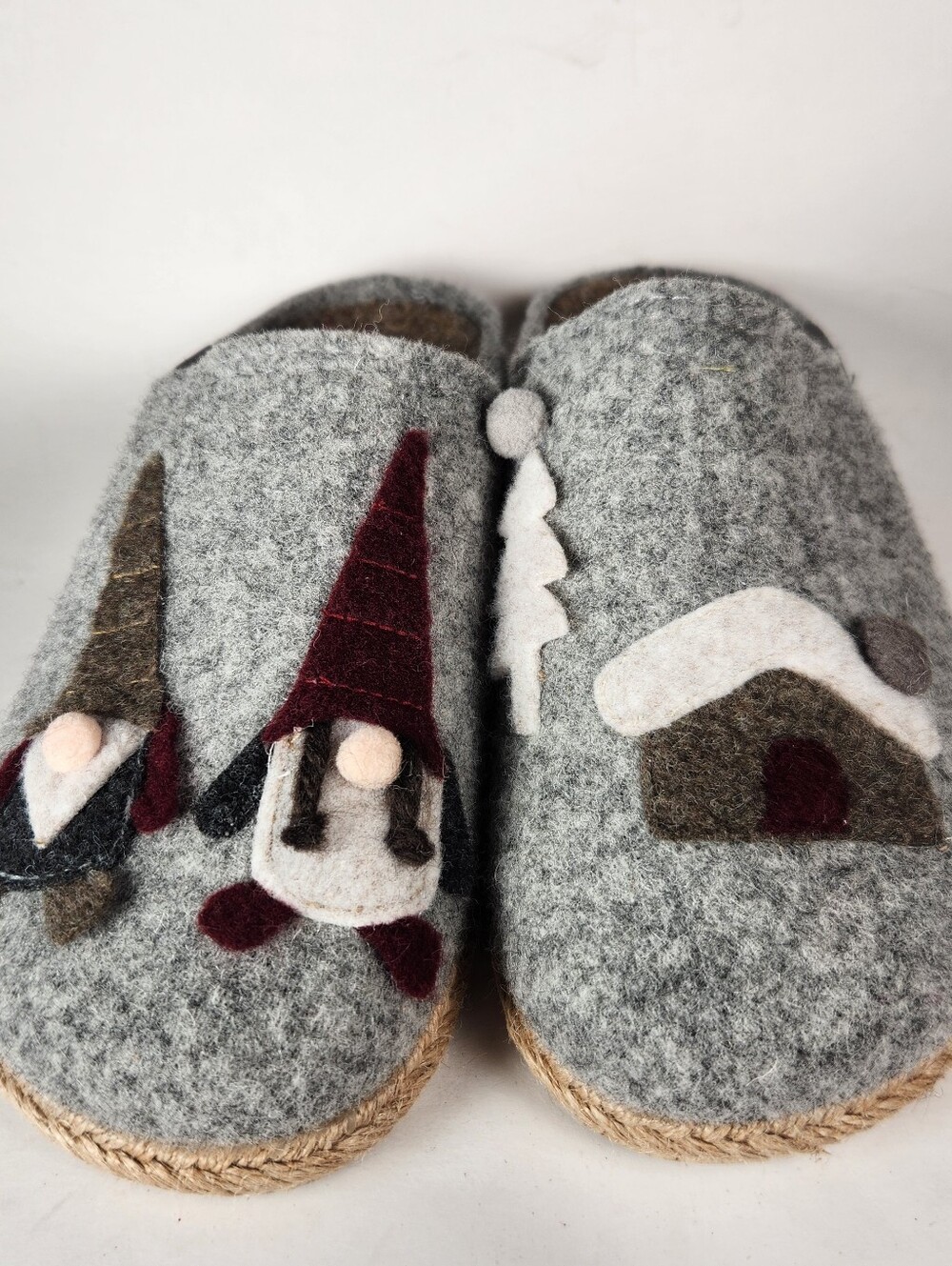 TONI PONS Women's Deli-EF Slipper 6.5 EU 37 Gray Wool Gnomes Made Spain Clog